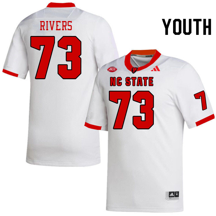 Youth #73 Darion Rivers NC State Wolfpack College Football Jerseys Stitched-White Youth #73 Darion Rivers NC State Wolfpack College Football Jerseys Stitched-White